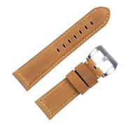 HXFFXHF Handmade Watch Band Accessories Retro Vintage Genuine Crazy Horse Leather 24mm Watchband for Panerai Strap Tang Buckle (Color : Blue Pink, Size : 22mm)