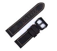 HXFFXHF Handmade Watch Band Accessories Retro Vintage Genuine Crazy Horse Leather 24mm Watchband for Panerai Strap Tang Buckle (Color : Blue Pink, Size : 22mm)