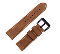 HXFFXHF Handmade Watch Band Accessories Retro Vintage Genuine Crazy Horse Leather 24mm Watchband for Panerai Strap Tang Buckle (Color : Blue Pink, Size : 22mm)