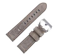 HXFFXHF Handmade Watch Band Accessories Retro Vintage Genuine Crazy Horse Leather 24mm Watchband for Panerai Strap Tang Buckle (Color : Blue Pink, Size : 22mm)