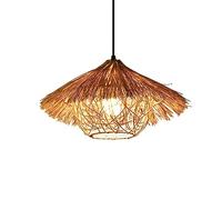 HXFFXHF Handwoven Pendant Light, Farmhouse Rattan Handmade Lamp Shade, Ceiling Pendant Lamp, Creative Chandeliers Domed Shape Woven Light Hanging Light for Farmhouse