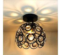 HXFFXHF Indoor Bathroom Farmhouse Ceiling Lamp Corridor Lamp Antique Metal Bedroom Chandelier Modern Semi Flush Crystal Ceiling Lamp D