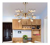 HXFFXHF Industrial Pendant Light Brushed Brass Metal Branch Chandelier Nordic Postmodern Style Ceiling Lights E27 Bulb Hanging Light for Kitchen Dining Room Living Room (Color12-Lights) Interesting