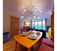 HXFFXHF Industrial Pendant Light Brushed Brass Metal Branch Chandelier Nordic Postmodern Style Ceiling Lights E27 Hanging Light for Kitchen Dining Room Living Room (Color18-Lights) Interesting