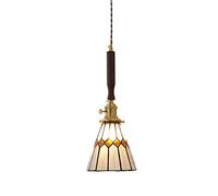 HXFFXHF Japanese Literary Rustic Brass Glass Pendant Light Handmade Art Glass Lampshade Ceiling Hanging Lamp Dining Room Bedroom Retro Nostalgic Small Ceiling Chandelier Interesting Life