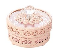HXFFXHF Jewelry Box Hollow Jewelry Box with Glass Lid Metal Jewelry Trinket Organizer Ring Earrings Necklace Home Decor Storage Box Gift for Women Jewelry case Organizer (Color : Gold)