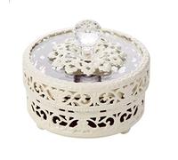 HXFFXHF Jewelry Box Hollow Jewelry Box with Glass Lid Metal Jewelry Trinket Organizer Ring Earrings Necklace Home Decor Storage Box Gift for Women Jewelry case Organizer (Color : Gold)