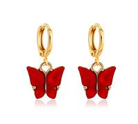 HXFFXHF jewelry for women Women Silver Earrings, Cute Butterfly Drop Earrings For Women Navy Blue Fashion Animal Vintage Jewelry Acrylic Female Earring Pendientes Gifts For Girlfriend, Wife, Sister,