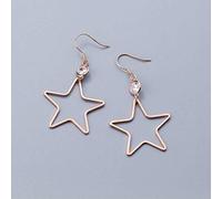 HXFFXHF jewelry S925 Women's Korean Fashion Hollow Five-pointed Star Earrings Temperament Unique Personality Diamond jewelry