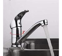 HXFFXHF Kitchen Faucet Chrome Brass Single-Handed 360 Degree Rotation Hot and Cold Water Classic Kitchen Sink Tap