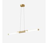 HXFFXHF Kitchen Island Pendant Light LED Linear Strip Chandelier Ceiling Lamp, Minimalist Hanging Lighting Fixtures 3 Color Mode Chandeliers for Dining Room Office Bedroom