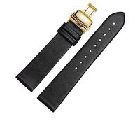 HXFFXHF Leather Watch Strap for Men and Women -Thin Soft Buckle Accessories Thin Plain Grain Watch Chain(D,19mm)