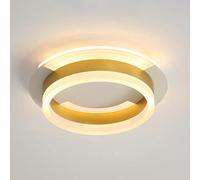 HXFFXHF LED 20W Aisle Fixture, Semi Flush Gold Acrylic Chandelier for Hallway Close to Ceiling Mount Light
