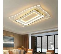 HXFFXHF Led Dimmable Ceiling Light with Remote Control Kitchen Island Lamp Dining Table Creative Twisted Design Metal Acrylic Ceiling Chandelier Lighting for Living Room Bedroom,Square,60Cm