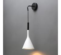 HXFFXHF Light Wall Lamps e27 Retro Indoor Wall lamp American Light Metal Conic line Wall Light Hanging White with Resin lampshade Minimalist Lighting Fixture for Bedroom Light