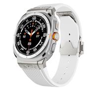 HXFFXHF Luxury Metal Curved End Silicone Strap for Samsung Galaxy Watch 7 Ultra 47mm Sport Band for Galaxy 7 Ultra 47mm No Gaps Bracelet