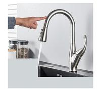 HXFFXHF Matte Black Touch Sensor Kitchen Faucets Touch Control Faucet Mixer Tap Touch Control Smart Kitchen Sink Taps(No-Sen-Black Chrome)