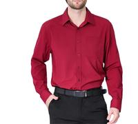 HXFFXHF Men's Dress Shirts Long Sleeve Button Down Casual Fit Shirt Wrinkle-Free Office Formal Business Shirt