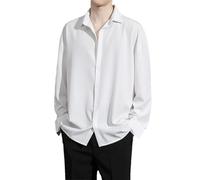 HXFFXHF Men's Dress Shirts Long Sleeve Button Down High Elastic Shirt Wrinkle-Free Formal Business Casual Fit