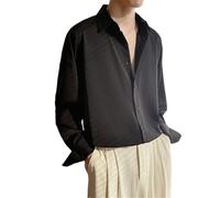 HXFFXHF Men's Dress Shirts Long Sleeve Button Down Shirt Business Casual Solid Fit Wrinkle-Free Office Style