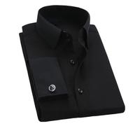 HXFFXHF Men's Dress Shirts Long Sleeve French Cuff Shirt Button Down Business Casual Wrinkle-Free Slim Fit Blouse