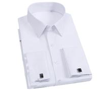 HXFFXHF Men's Dress Shirts Long Sleeve French Cuff Shirt Button Down Business Casual Wrinkle-Free Slim Fit Blouse