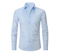 HXFFXHF Men's Dress Shirts Long Sleeve No Iron Shirt Button Down Business Casual Office Wear Formal Fit Top