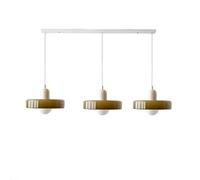 HXFFXHF Mid Century Modern Pendant 3 Light Vintage Green Glass Hanging Light Ceiling Farmhouse Dining Room Chandelier Over Table Linear Kitchen Island Lighting Fixture for Bedroom Living Room