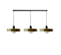 HXFFXHF Mid Century Modern Pendant 3 Light Vintage Green Glass Hanging Light Ceiling Farmhouse Dining Room Chandelier Over Table Linear Kitchen Island Lighting Fixture for Bedroom Living Room