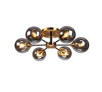 HXFFXHF Modern Art Sputnik Chandelier,Ceiling Light Molecular Ceiling Lamp with Globe Glass Shade Ceiling Lights Bar Ceiling Light Fixture Home Chandelier,Brown,6 Lights (Gray 3 Lights)