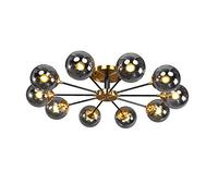 HXFFXHF Modern Art Sputnik Chandelier,Ceiling Light Molecular Ceiling Lamp with Globe Glass Shade Ceiling Lights Bar Ceiling Light Fixture Home Chandelier,Brown,6 Lights (Gray 3 Lights)