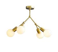 HXFFXHF Modern Art Sputnik Chandelier,Creativity Molecular Copper 4 Light 6 Light Personality Pendant Light Dining Room Hall Bedroom Art Deco Ceiling Light,Copper,6 Light (Copper. 4 Light)