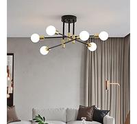 HXFFXHF Modern Chandelier Lamps 4/6/8 Lights E27 Ceiling Lights Vintage Semi-Embedded Ceiling Lamp Gold Black Design Lighting Nordic Home Decoration for Kitchen, Living Room, Bedroom, Dining Room