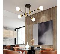 HXFFXHF Modern Chandelier Lamps 4/6/8 Lights E27 Ceiling Lights Vintage Semi-Embedded Ceiling Lamp Gold Black Design Lighting Nordic Home Decoration for Kitchen, Living Room, Bedroom, Dining Room