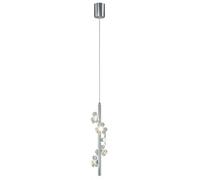 HXFFXHF Modern Clear Flower Hanging Pendant Light Bar Chrome Contemporary Dimming LED Ceiling Pendant Light Black Petal Long Chandelier for Foyer Kitchen Island Bedroom Dining Room Restaurant