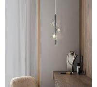 HXFFXHF Modern Clear Flower Hanging Pendant Light Bar Chrome Contemporary Dimming LED Ceiling Pendant Light Black Petal Long Chandelier for Foyer Kitchen Island Bedroom Dining Room Restaurant