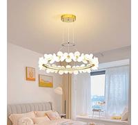 HXFFXHF Modern Creative Petal LED Chandelier for Living Room Hotel Office Hanging Lamp Acrylic Atmosphere Simple Luxury Wrought Iron Lighting Pendant Light