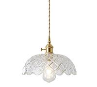 HXFFXHF Modern Glass Pendant Light Fixture Japanese Style Adjustable Drop Chandelier Flowers Glass Lampshade Living Room Christmas Decorations Lighting Made in China Produced in China