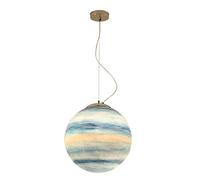 HXFFXHF Modern Globe Pendant Light Creative Planet Ceiling Chandelier 1-Light Fixture for Living Room Dining Room Bar Hotel Decoration Children's Room Moon Lamp Adjustable E27 Lighting Fix
