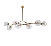 HXFFXHF Modern Industry Sputnik Chandelier,Glass Ball Bubble,Branch Adjustable Globe Rotate Antique Hand Blow Glass Shade E27,Golden,8