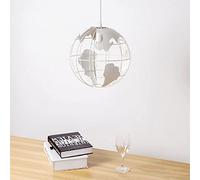 HXFFXHF Modern Iron Art Globe Chandelier Creative Hanging Ceiling Lamp Indoor Lighting 60W Home Decoration for Bedroom Study Loft Friendly Pendant Light Interesting Life (Black 30cm)