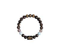HXFFXHF Natural Stones Beaded Fengshui Bracelets, Energy Crystal Five Wealth Gods Protection Bracelets Attract Lucky Wealthy, White Crystal Stretch Bracelet for Men Women Relieve Stress