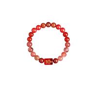 HXFFXHF Natural Stones Beaded Fengshui Bracelets, Energy Crystal Five Wealth Gods Protection Bracelets Attract Lucky Wealthy, White Crystal Stretch Bracelet for Men Women Relieve Stress