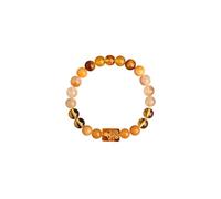 HXFFXHF Natural Stones Beaded Fengshui Bracelets, Energy Crystal Five Wealth Gods Protection Bracelets Attract Lucky Wealthy, White Crystal Stretch Bracelet for Men Women Relieve Stress