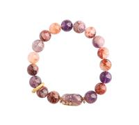 HXFFXHF Nine Purple Fire Pi Xiu Fengshui Crystal Beaded Bracelets, Soaring Dragon Stretch Bracelet Attract Wealth Good Luck, Natural Stones Bracelet for Women Men Meditation Relieve Stress Balance