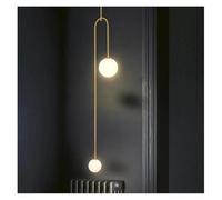 HXFFXHF Nordic Danish Minimalist Chandeliers Personality Living Room Bedroom Bedside Creative Geometric Line LED Lamp Pendant Lights(Black-s)