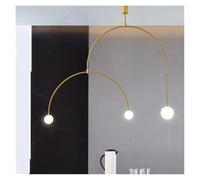 HXFFXHF Nordic Danish Minimalist Chandeliers Personality Living Room Bedroom Bedside Creative Geometric Line LED Lamp Pendant Lights(Black-s)