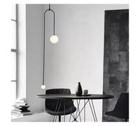 HXFFXHF Nordic Danish Minimalist Chandeliers Personality Living Room Bedroom Bedside Creative Geometric Line LED Lamp Pendant Lights(Black-s)