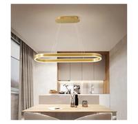 HXFFXHF Nordic Modern Simple Circular LED Pendant Lights Dining Room Oval Strip Chandelier Romantic Home Decoration Lamps(Infinite dimming,A-D120cm)