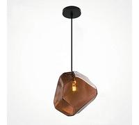 HXFFXHF Nordic New Modern Stained LED Color Glass Stone Pendant Lights Creative Lounge Dining Room Chandelier Single Head Business District Showroom Ceiling Hanging Lamp G4 Holiday Lights Needed